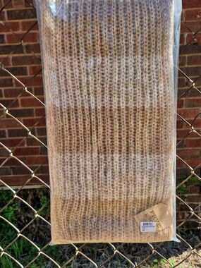 Frye Sparkle Mouline Carmel Striped Scarf  NWT NIP